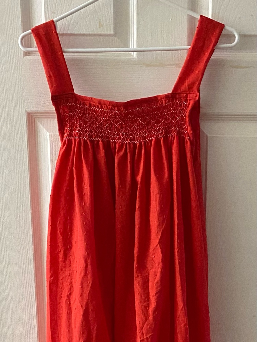 Smocked Swiss Dot Light Cotton Gown
